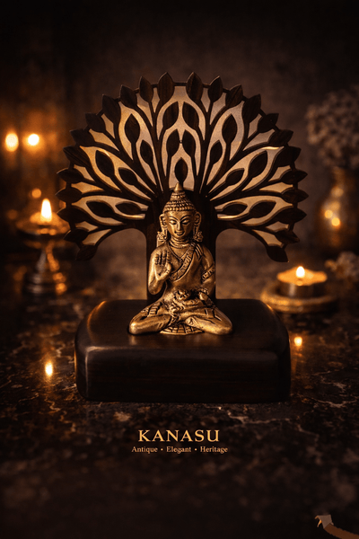 Bodhi Buddha – Handcrafted Brass Meditation Sculpture for Serene Living Spaces - Kanasu Artifacts
