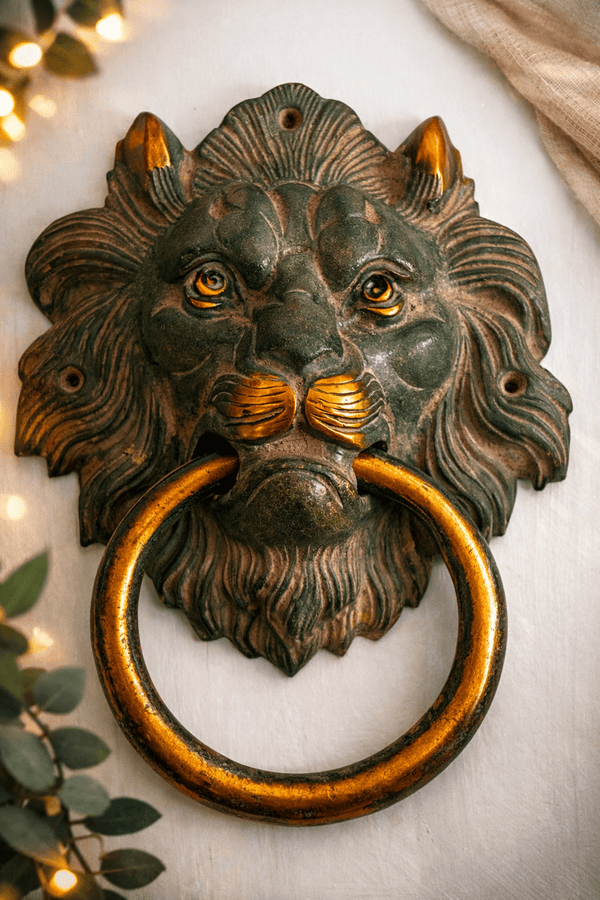 Door Knocker Lion - Antique Finish - Kanasu Artifacts