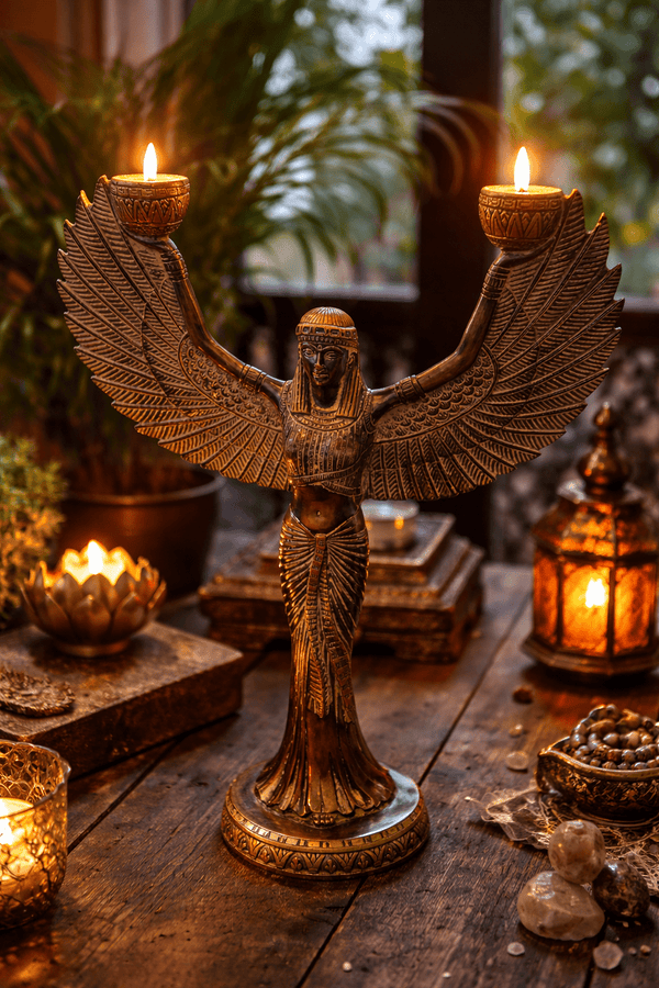Egyptian Lady Candle Stand - Kanasu Artifacts