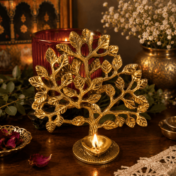 Vriksha Deepa — Brass Tree of Life Oil Lamp - Kanasu Artifacts