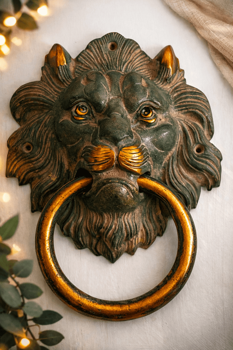 Door Knocker Lion - Antique Finish - Kanasu Artifacts