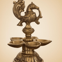 Majestic Peacock Brass Diya - Kanasu Artifacts