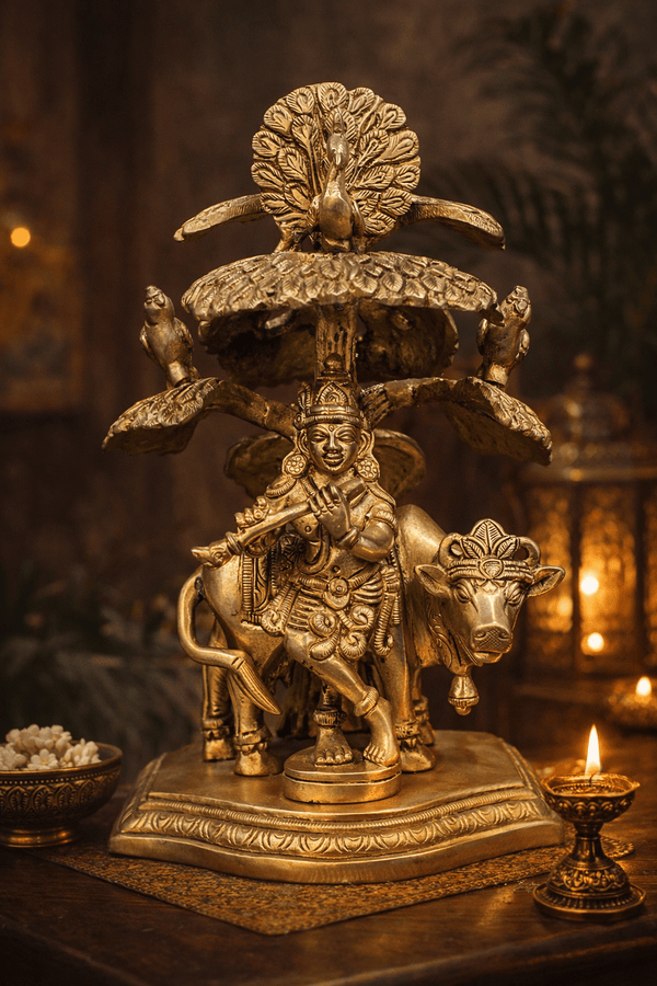 Tree Cow Krishna - Kanasu Artifacts